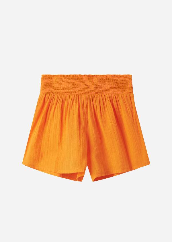 Cover Ups Calzedonia Cotton Shorts Laranja | BR2121KI