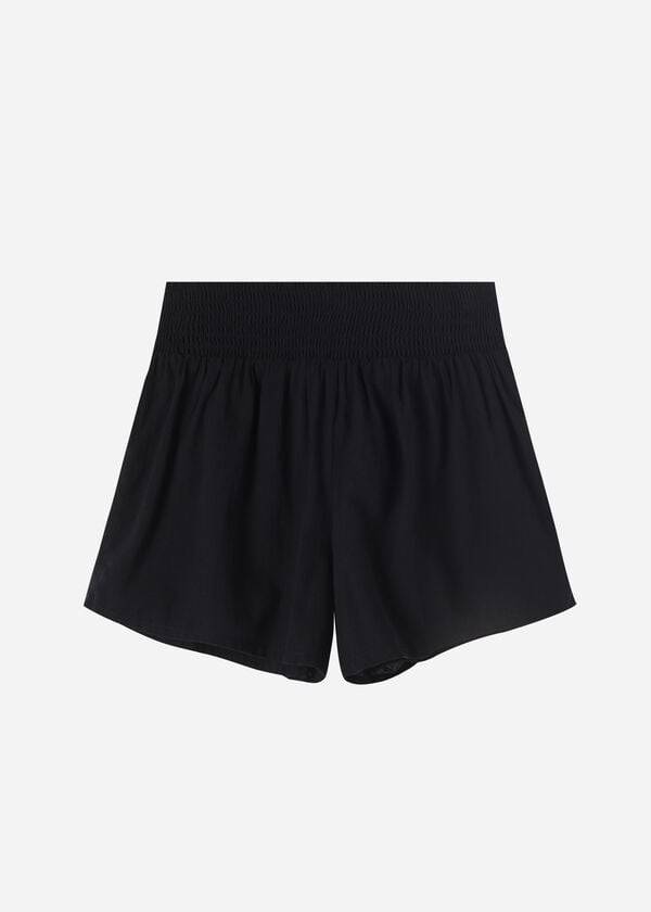 Cover Ups Calzedonia Cotton Shorts Pretas | BR2125CE