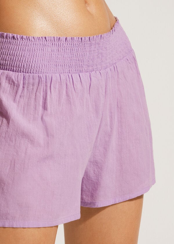 Cover Ups Calzedonia Cotton Shorts Roxo | BR2120JJ