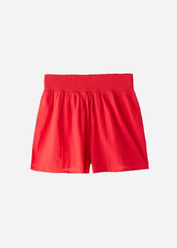 Cover Ups Calzedonia Cotton Shorts Sexy Vermelhas | BR2128NB