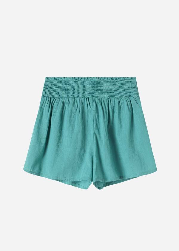 Cover Ups Calzedonia Cotton Shorts Turquesa | BR2119HK