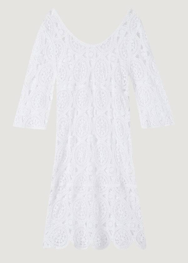 Cover Ups Calzedonia Crochet Dress Branco | BR2071ZG