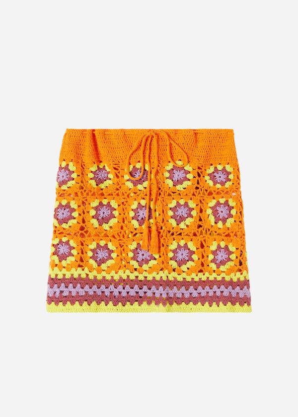 Cover Ups Calzedonia Crochet Skirt Laranja | BR2130QZ