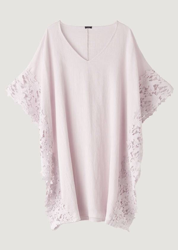 Cover Ups Calzedonia Floral Macramé Lace Caftan Bege | BR2081RW