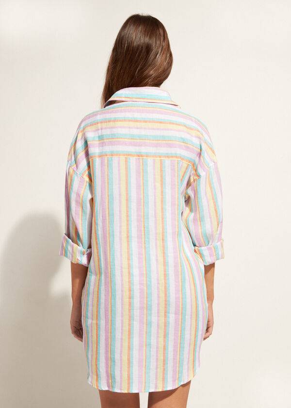 Cover Ups Calzedonia Linen Shirt Multicoloridas | BR2089SO