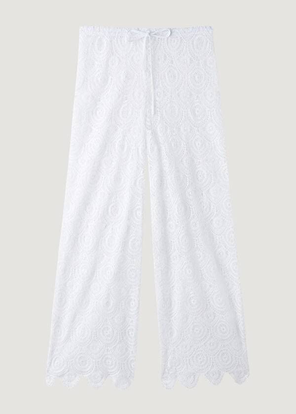 Cover Ups Calzedonia Long Crochet Pants Branco | BR2132EX