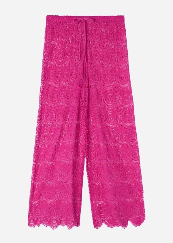 Cover Ups Calzedonia Long Crochet Pants Rosa | BR2134TV