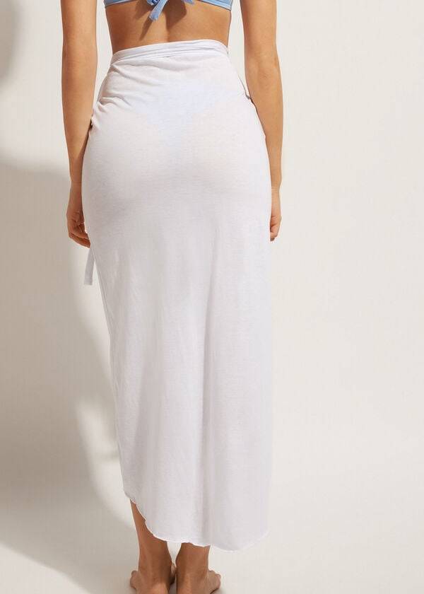 Cover Ups Calzedonia Long Crossover Pareo Branco | BR2135YU