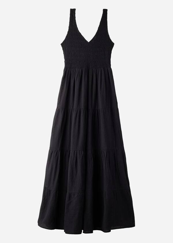 Cover Ups Calzedonia Long Dress with Ruffled Skirt Pretas | BR2100VD