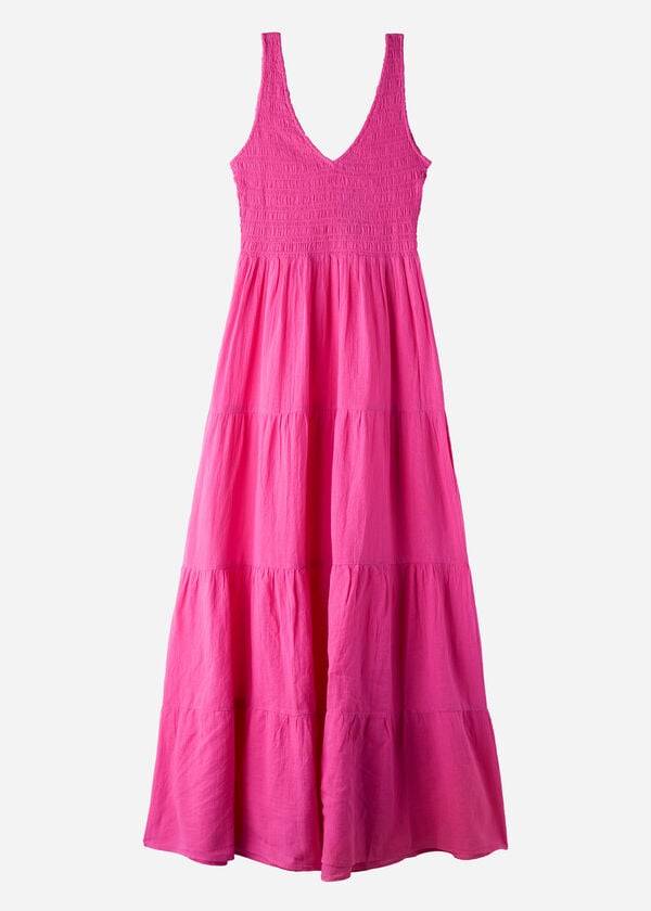 Cover Ups Calzedonia Long Dress with Ruffled Skirt Rosa | BR2102NB