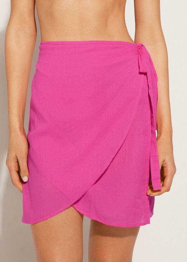 Cover Ups Calzedonia Short Wrap Sarong Rosa | BR2144GL