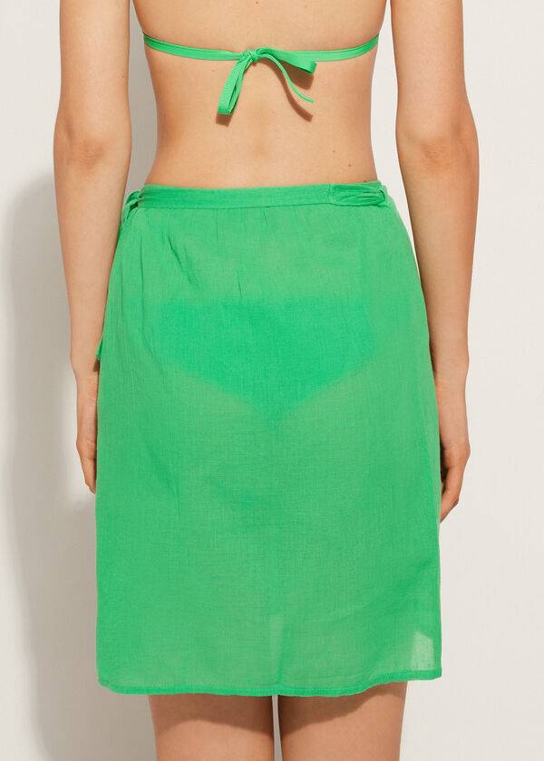 Cover Ups Calzedonia Short Wrap Sarong Verdes | BR2142DN