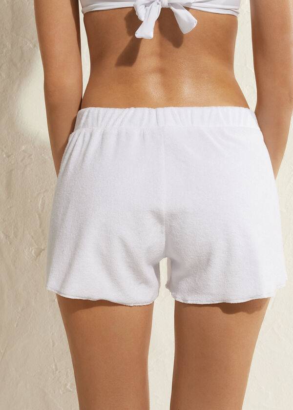 Cover Ups Calzedonia Terrycloth Shorts Branco | BR2150XF