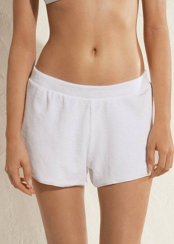 Cover Ups Calzedonia Terrycloth Shorts Branco | BR2150XF