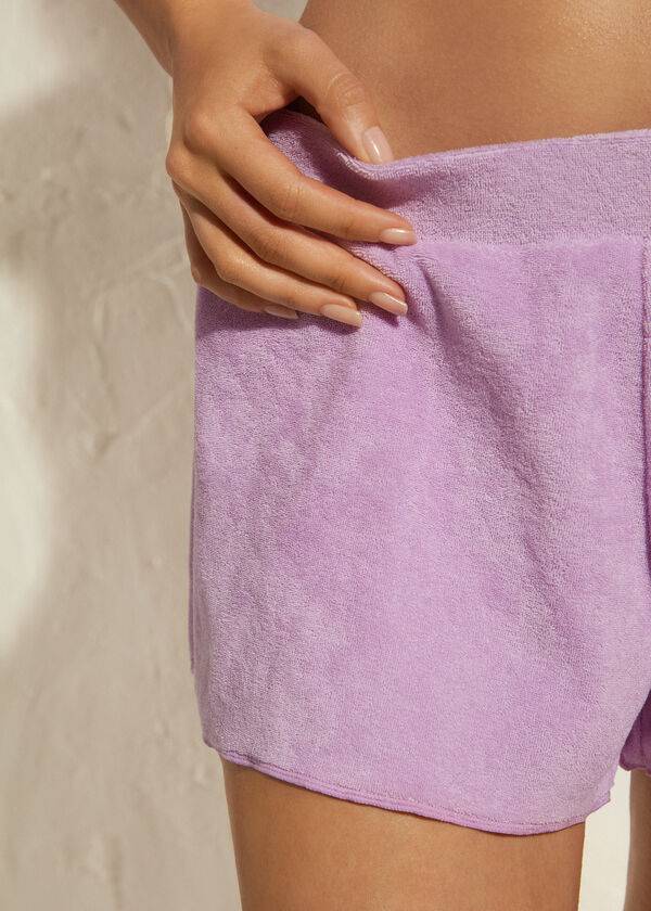 Cover Ups Calzedonia Terrycloth Shorts Roxo | BR2152VD