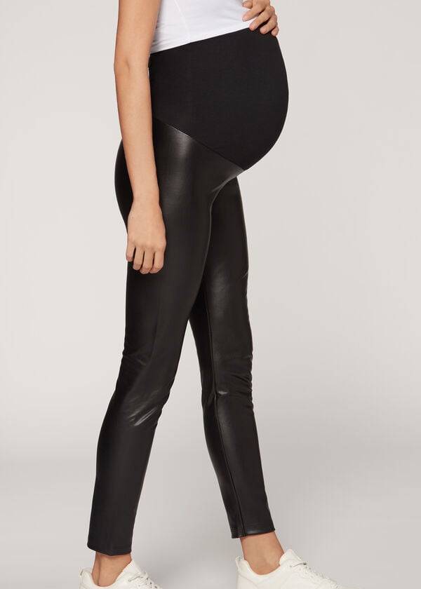 Leggings Calzedonia Coated Thermal Maternity Pretas | BR2630OR