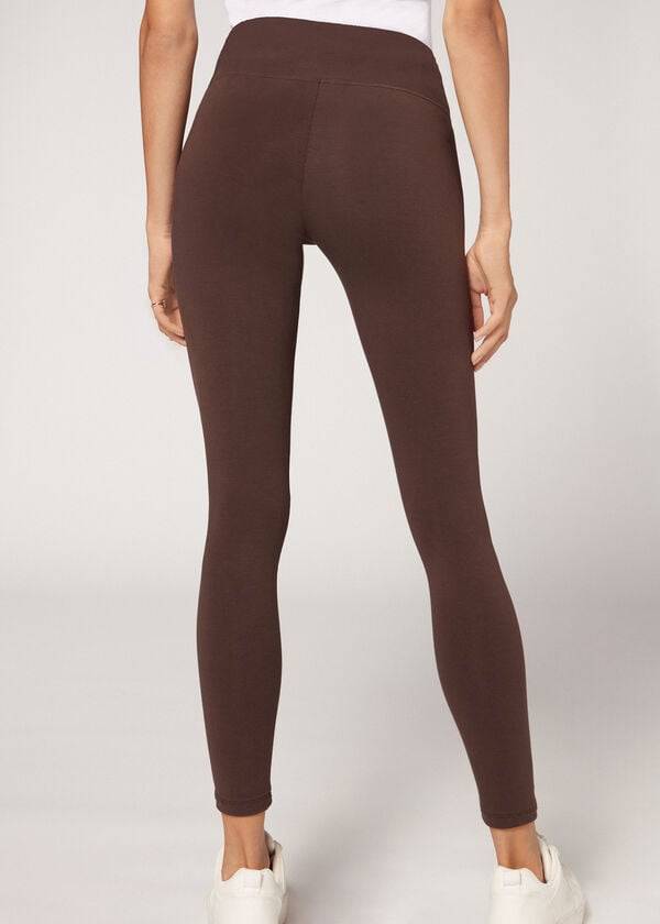 Leggings Calzedonia Cotton Marrom | BR2640NB