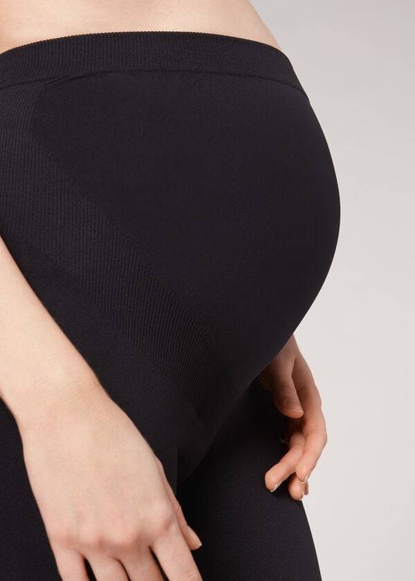 Leggings Calzedonia Maternity Opaque Footless Pretas | BR2750RW