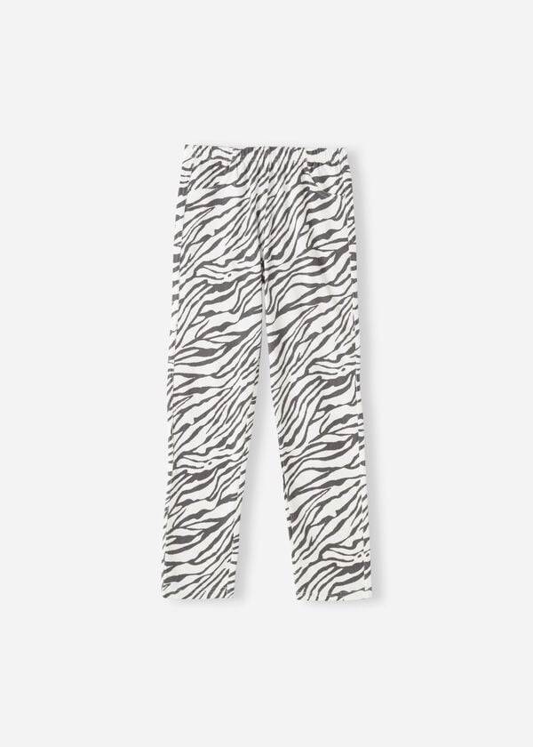 Leggings Calzedonia Paisley-Print Denim Criança Branco Pretas | BR3135QZ