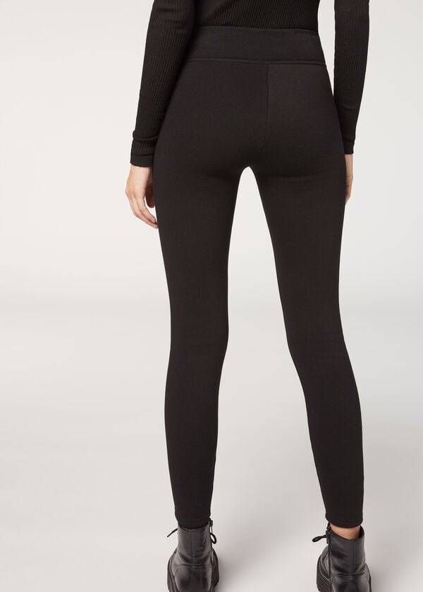 Leggings Calzedonia Plush Ultra Thermal Pretas | BR2672AP