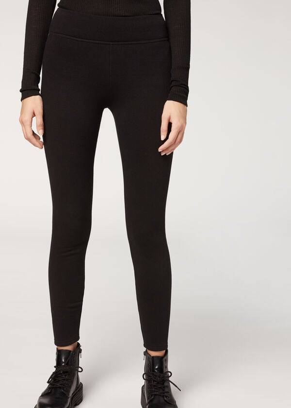 Leggings Calzedonia Plush Ultra Thermal Pretas | BR2672AP