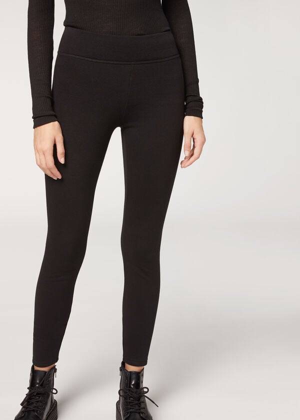 Leggings Calzedonia Plush Ultra Thermal Pretas | BR2672AP