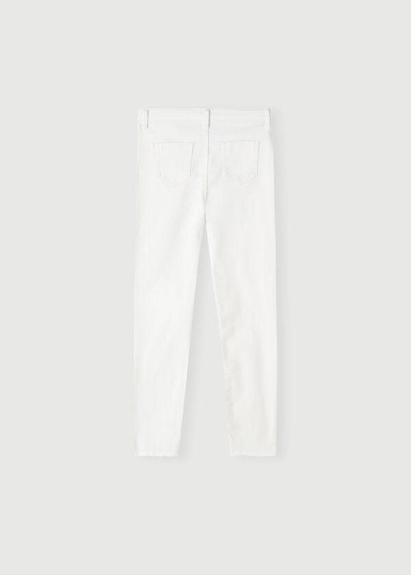 Leggings Calzedonia Ripped Stretch Skinny Criança Branco | BR3137NB