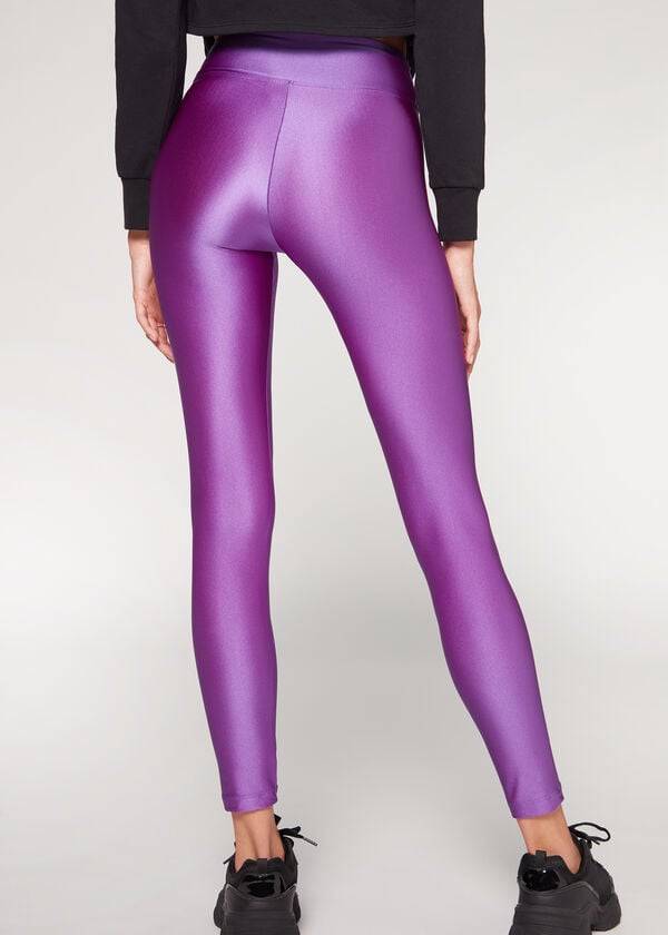 Leggings Calzedonia Super Shiny Roxo | BR2691KI