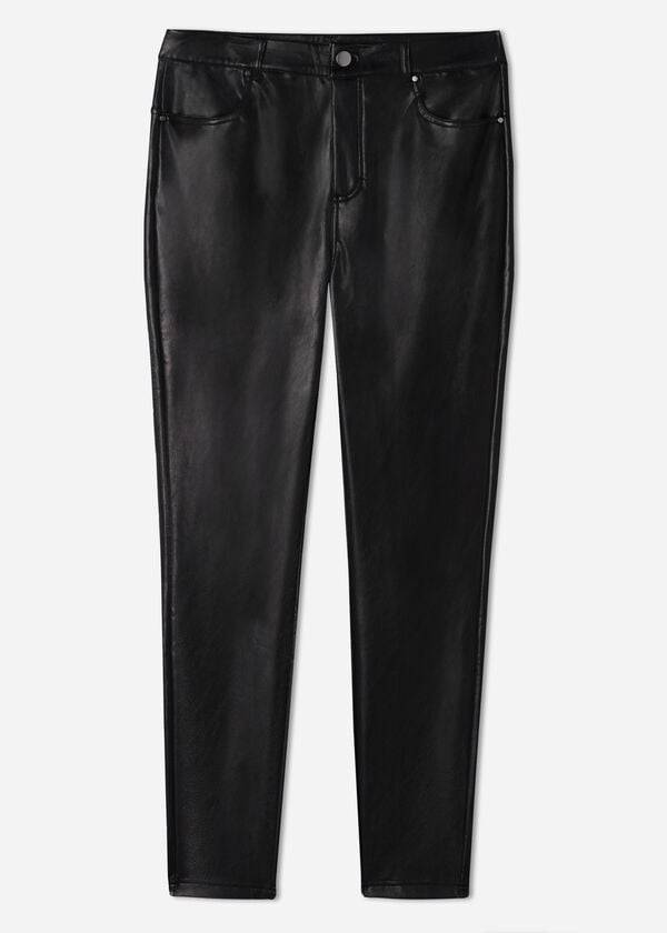 Leggings Calzedonia Thermal leather-effect Pretas | BR2701OR