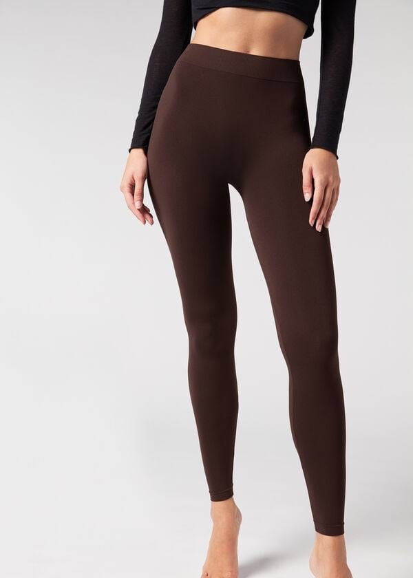 Leggings Calzedonia Ultra-Opaque Microfiber Marrom | BR2707EX