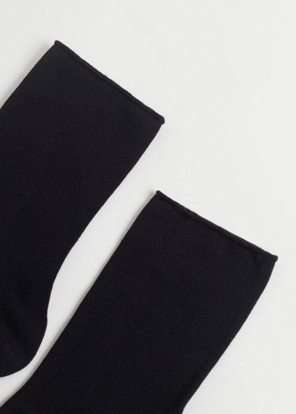 Meias Calzedonia Ankle with Cashmere Short Pretas | BR2345UT