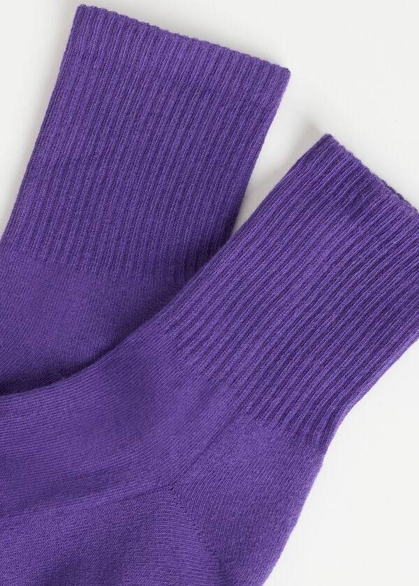 Meias Calzedonia Crew Sport Roxo | BR2843OR