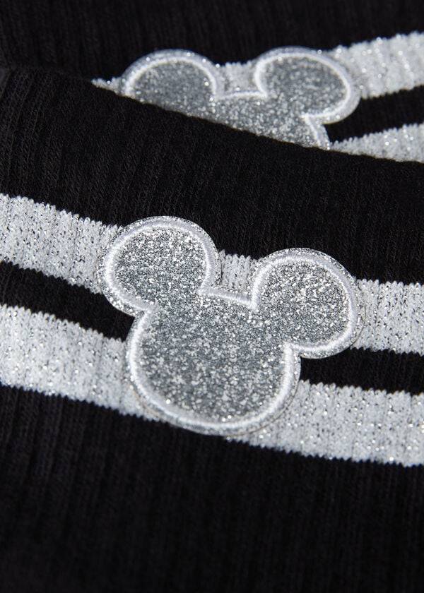 Meias Calzedonia Disney Mickey Mouse Short Sport Pretas | BR2419AP