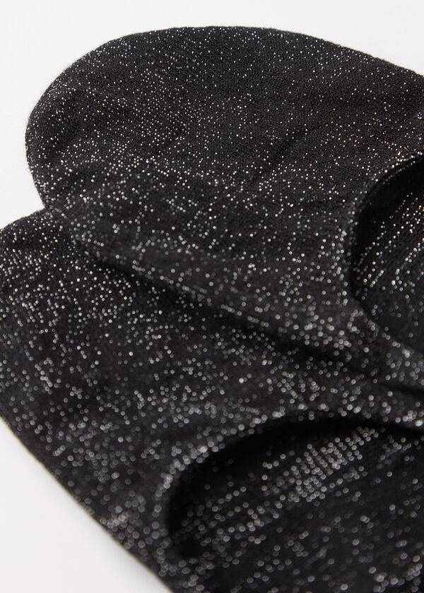 Meias Calzedonia Glitter Cotton Invisible Pretas | BR2208QZ