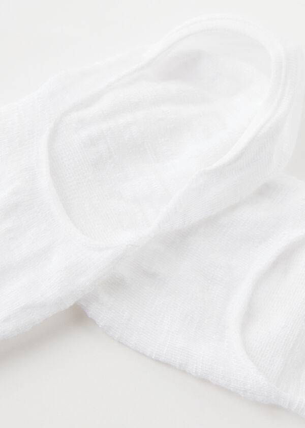 Meias Calzedonia Linen and Viscose Invisible Branco | BR2219SO