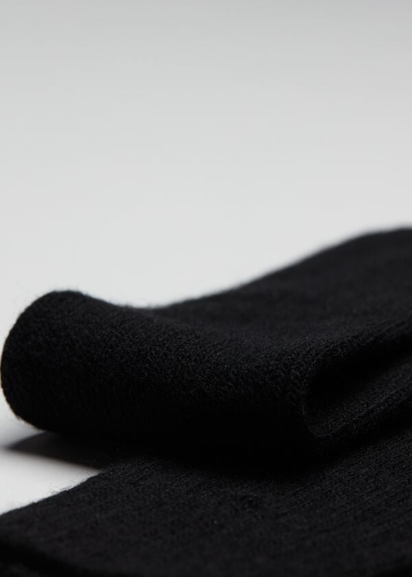 Meias Calzedonia Ribbed Wool and Cashmere Long Pretas | BR2778EX