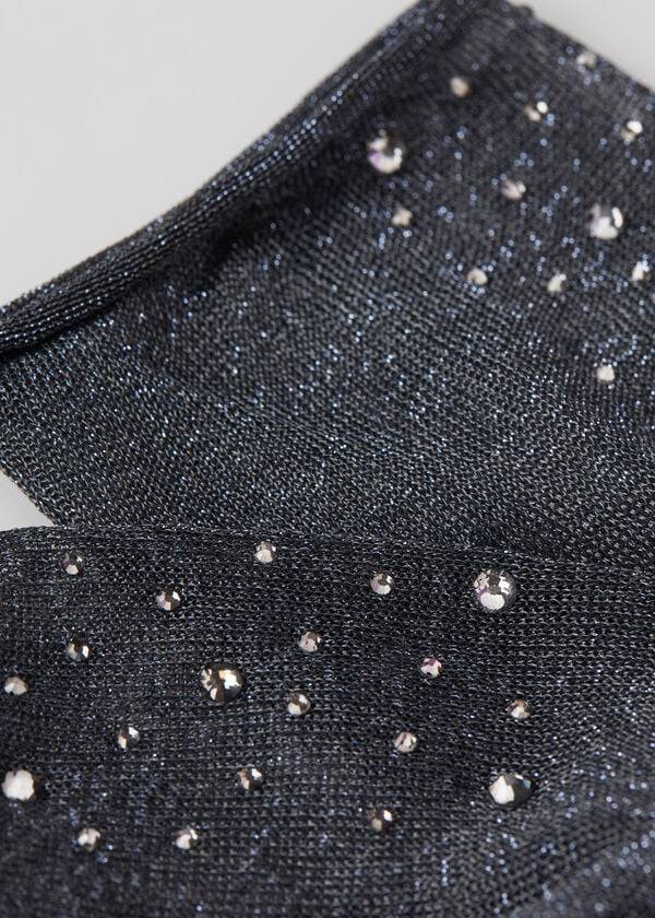 Meias Calzedonia Short with Glitter and Crystals Pretas | BR2529TV