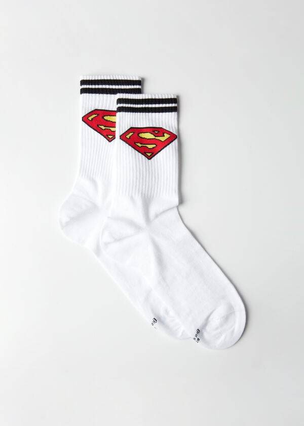 Meias Calzedonia Superman Crew Branco | BR2860PQ