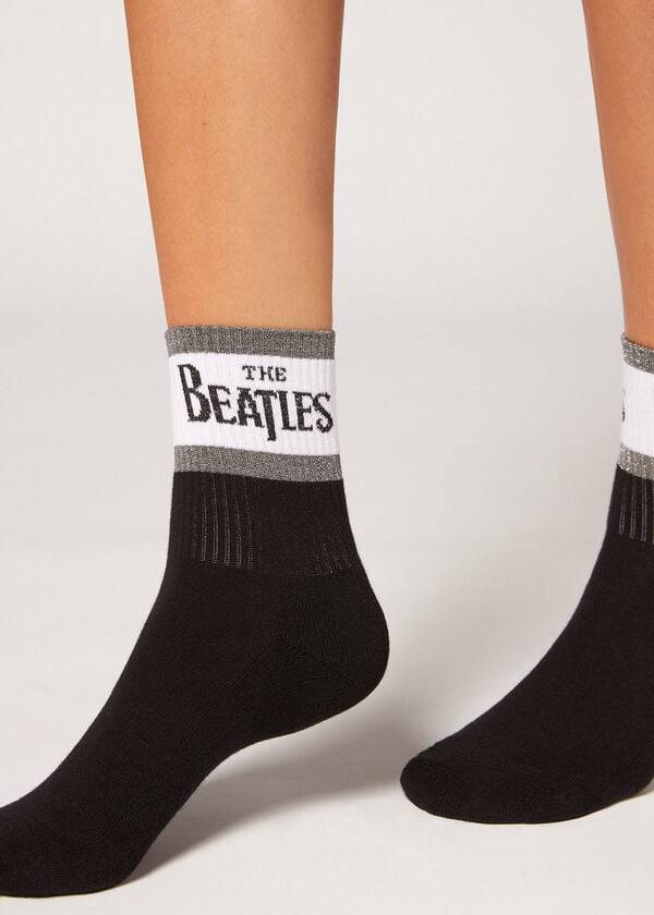 Meias Calzedonia The Beatles Logo Short Pretas | BR2550PQ