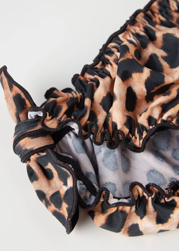 Swimsuits Calzedonia Animal Print Bottom Bilbao Criança Pretas Marrom | BR3019LH