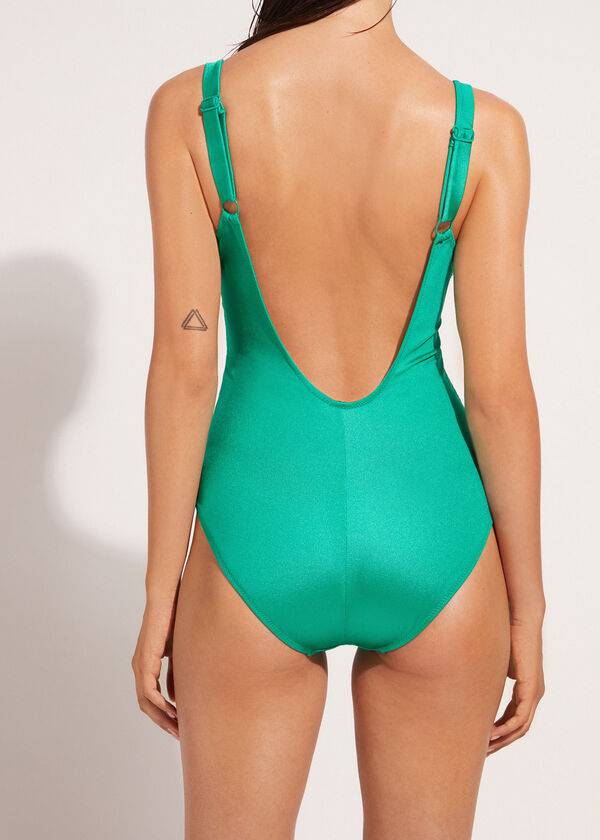 Swimsuits Calzedonia One Piece Cannes Verdes | BR2155MA