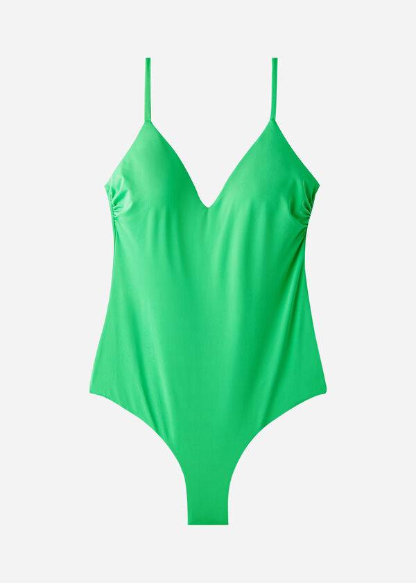 Swimsuits Calzedonia Padded One-Piece Indonesia Verdes | BR2179BC