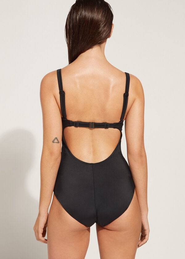 Swimsuits Calzedonia Padded One-Piece Roma Pretas | BR2185RW