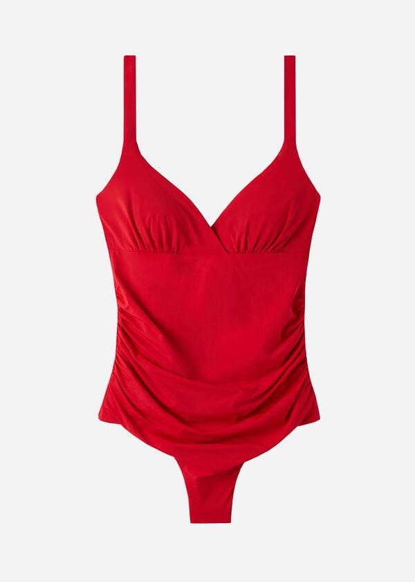 Swimsuits Calzedonia Padded One-Piece Shaping-Effect Indonesia Vermelhas | BR2191PQ