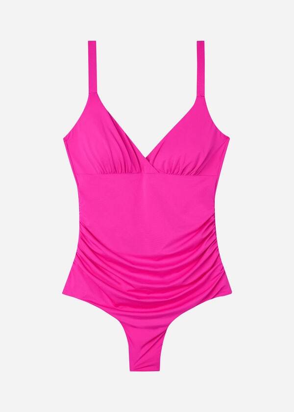 Swimsuits Calzedonia Padded One-Piece Shaping-Effect Indonesia Eco Rosa | BR2194DN