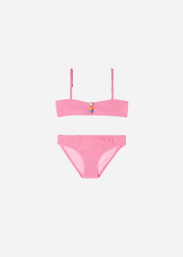 Swimsuits Calzedonia Two-Piece Bandeau San Diego Criança Rosa | BR3068GL